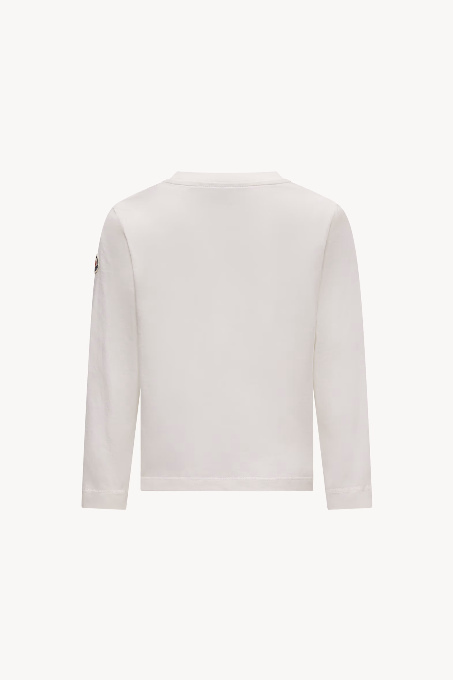 Logo Long Sleeve Cotton T-Shirt Boy White Moncler 3